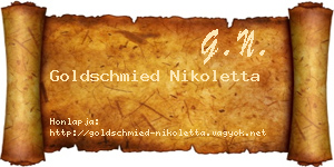 Goldschmied Nikoletta névjegykártya